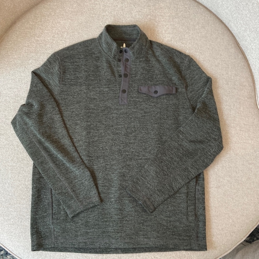 Johnnie-O snap pullover in Pine/Green size Large